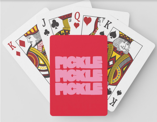 Pickle Red - Playing Cards in Lucite Case