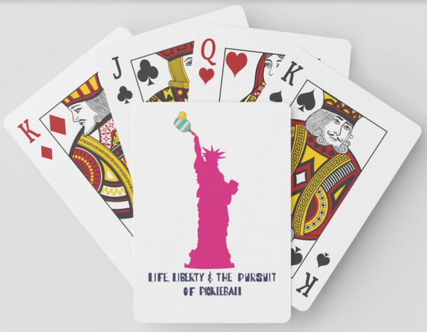 Life, Liberty & the Pursuit of Pickleball - Playing Cards in Lucite Case